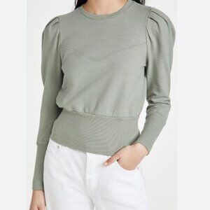 AG Walker Puff Sleeve Sweatshirt Sage Green Size Small